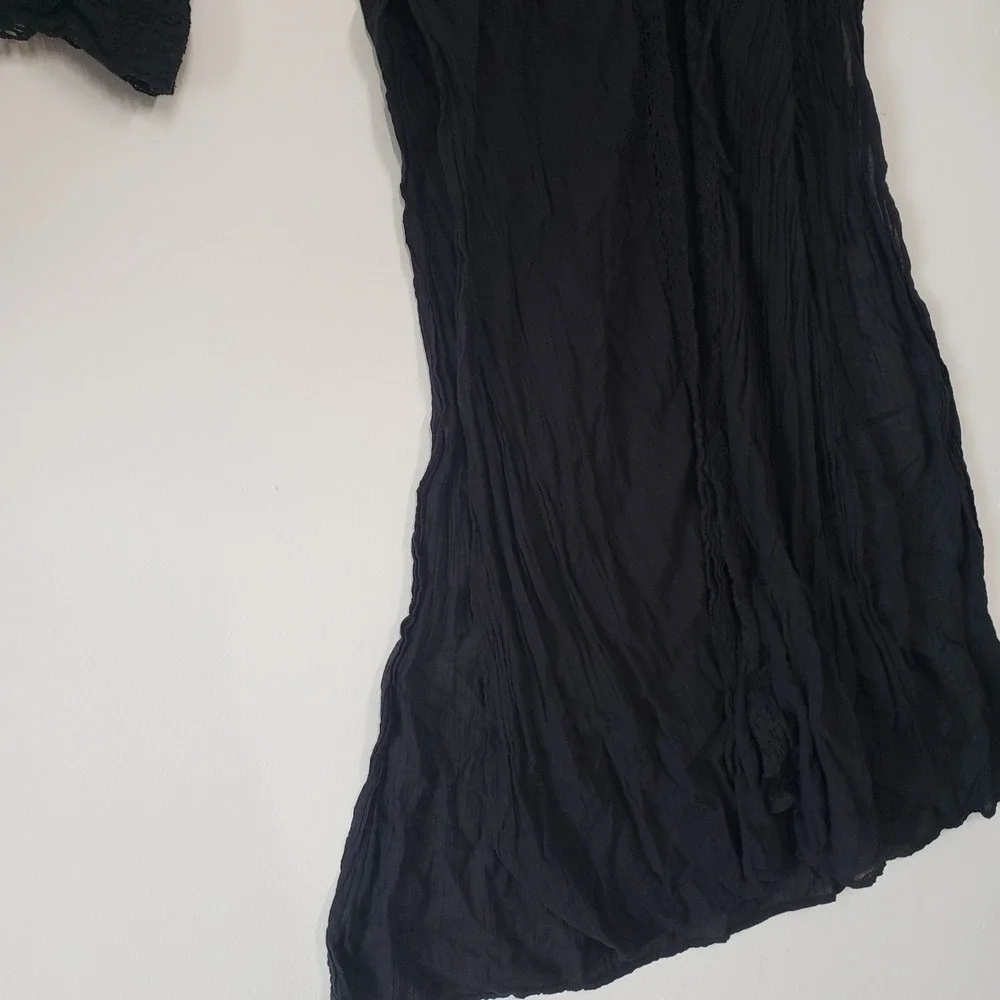 Abercrombie & Fitch Maxi Dress Womens S/M Black Cotton Boho Lace‎ Bell Sleeve